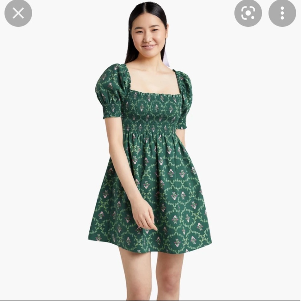 NWT Athena Hill House Nap Dress - Emerald Trellis